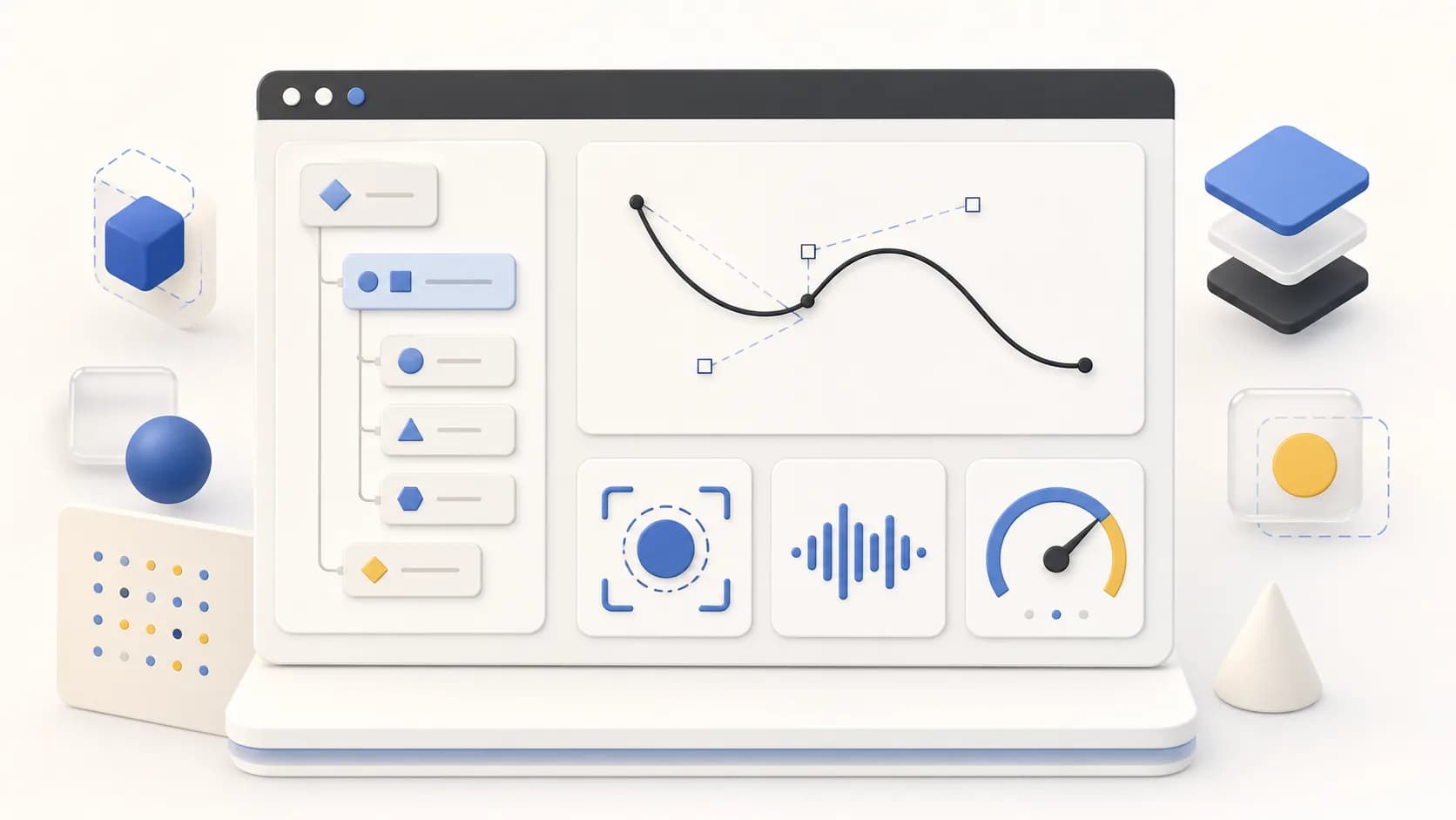 SVG-Pfad in einem Web-Component-Arbeitsbereich mit Accessibility- und Performance-Kontrollen